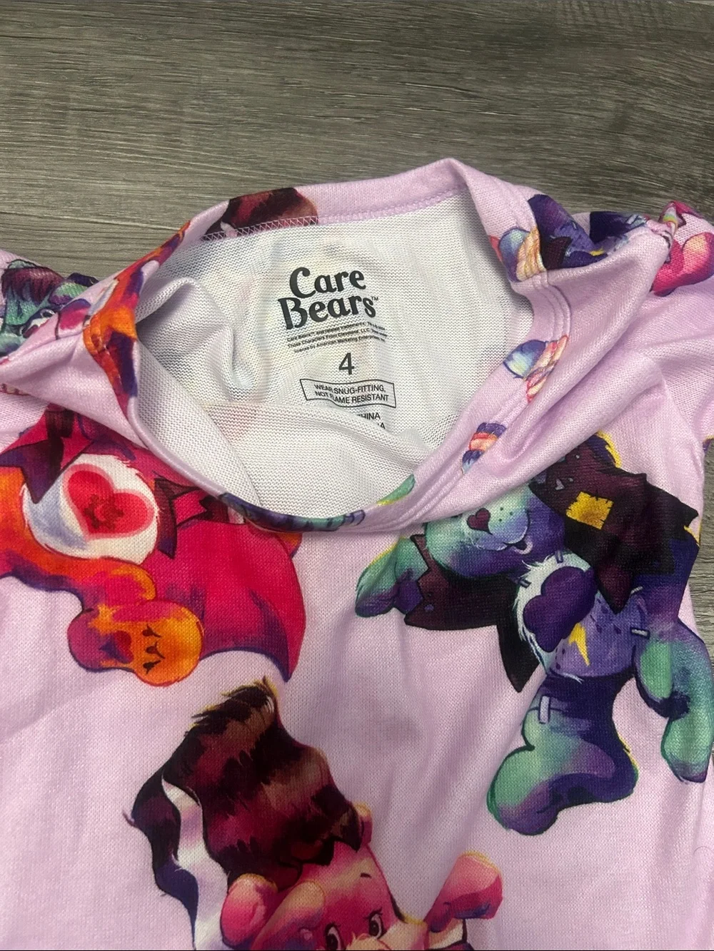 Care Bears Lavender Long-Sleeve Pajama Set with Multi-Color Characters